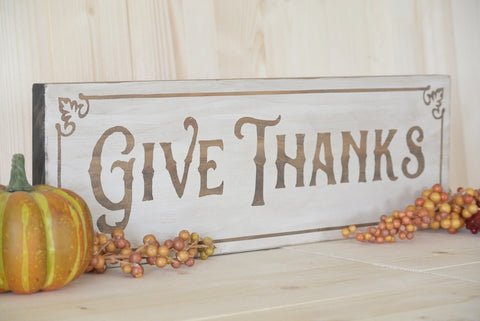 Give Thanks Long Standing Sign