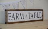 Farm to Table Long Framed Sign