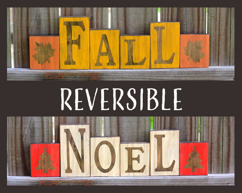 Reversible Fall/Noel Standing Blocks