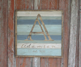 Custom Family Monogram Framed Plank Sign