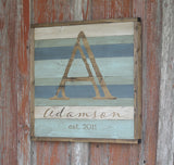 Custom Family Monogram Framed Plank Sign