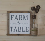 Farm to Table Framed Sign