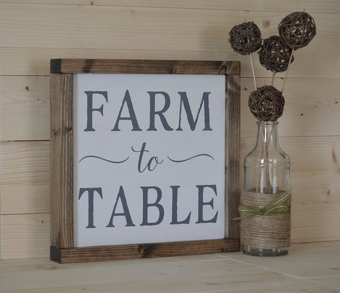 Farm to Table Framed Sign